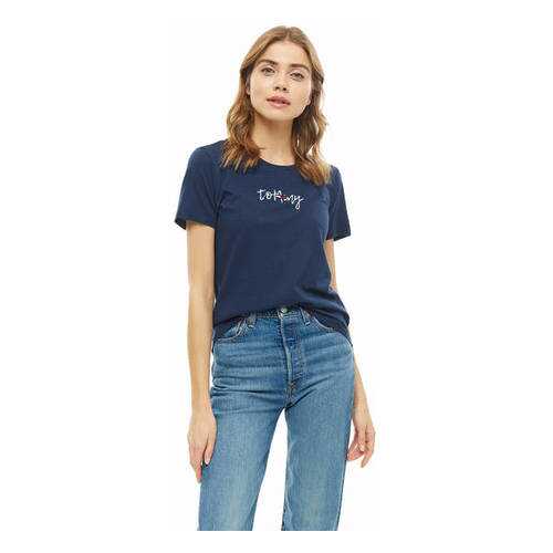 Футболка женская Tommy Jeans DW0DW06710 002 синяя XS в Lady&Gentleman City